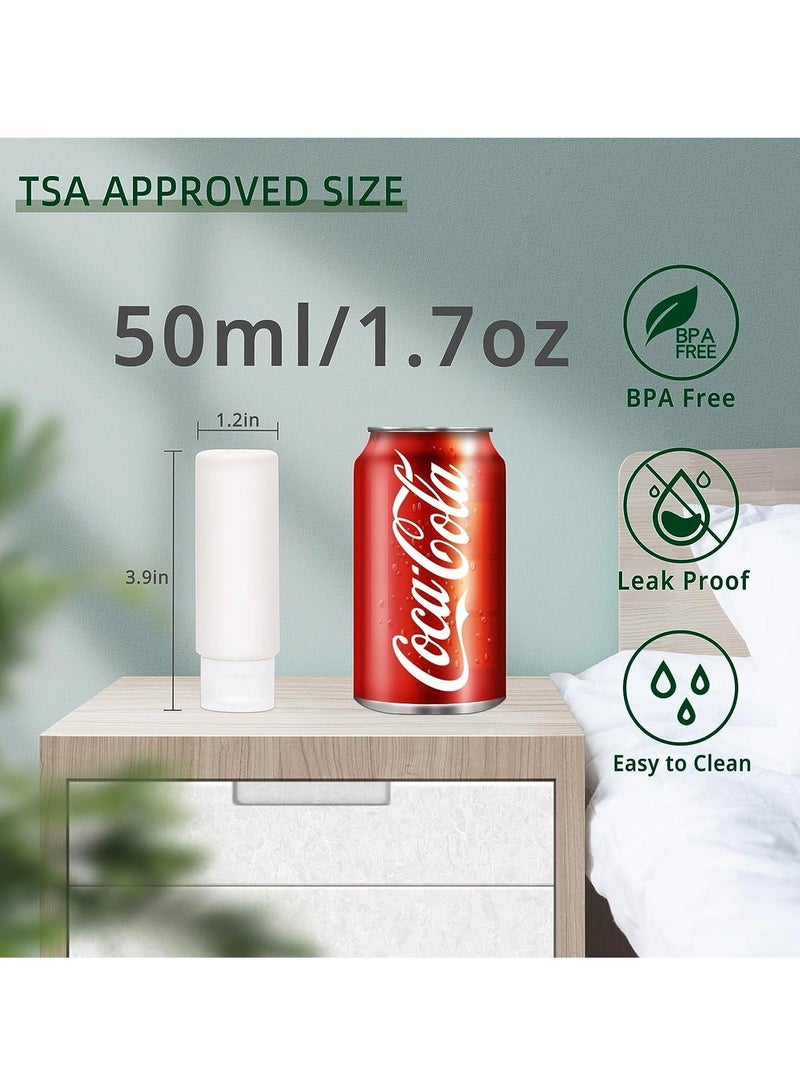 Captaintech Travel Bottles Set for Toiletries 8 Packs 50ml 1.7oz Squeeze Bottle Travel Size Container Kit Portable Leak Proof Refillable Cosmetic Airplane Essential Shampoo Conditioner Body Lotion Shower Gel - Image 3