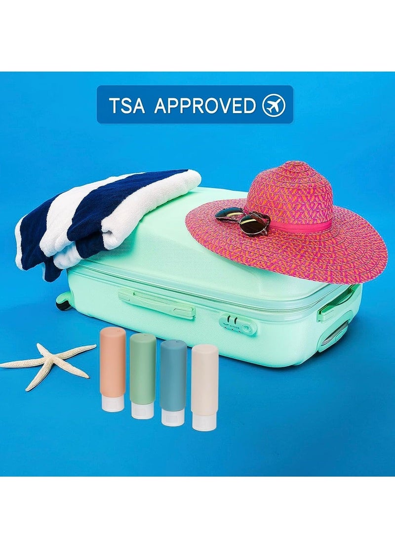 Captaintech Travel Bottles Set for Toiletries 8 Packs 50ml 1.7oz Squeeze Bottle Travel Size Container Kit Portable Leak Proof Refillable Cosmetic Airplane Essential Shampoo Conditioner Body Lotion Shower Gel - Image 4