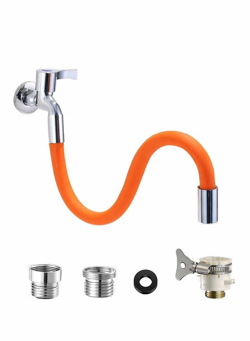 SYOSI Faucet Extension Tube, 360 Free Bending and Fixation in any Position with Universal Faucet Adapter and Splash for Kitchen Bathroom Garden - Image 1