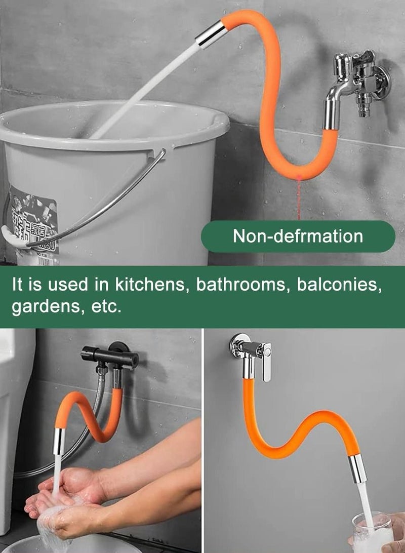 SYOSI Faucet Extension Tube, 360 Free Bending and Fixation in any Position with Universal Faucet Adapter and Splash for Kitchen Bathroom Garden - Image 2