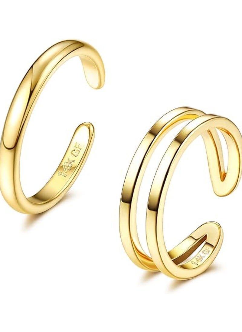 Generic - Gold Filled Toe Ring Women's Simple Open Toe Ring Adjustable Toe Ring - Image 1