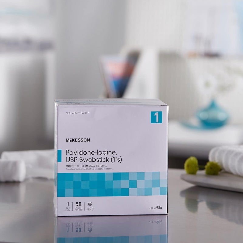 McKesson Povidone Iodine 10 Swabs Stick 500 Sticks Sterile Swabsticks Topical PreSurgical and First Aid 50 Count 10 Boxes - Image 5