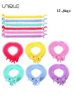 Unique 12 Pcs Unicorn Stretchy Strings Toys, Sensory Stress Toys for Against Anxiety, Quiet Stress Relief Toy for Autism and Special Needs,Improve Mood and Relieve Stress, 3-12 Boys Girls Toddlers Toy  - Image 1