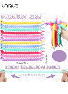 Unique 12 Pcs Unicorn Stretchy Strings Toys, Sensory Stress Toys for Against Anxiety, Quiet Stress Relief Toy for Autism and Special Needs,Improve Mood and Relieve Stress, 3-12 Boys Girls Toddlers Toy  - Image 2