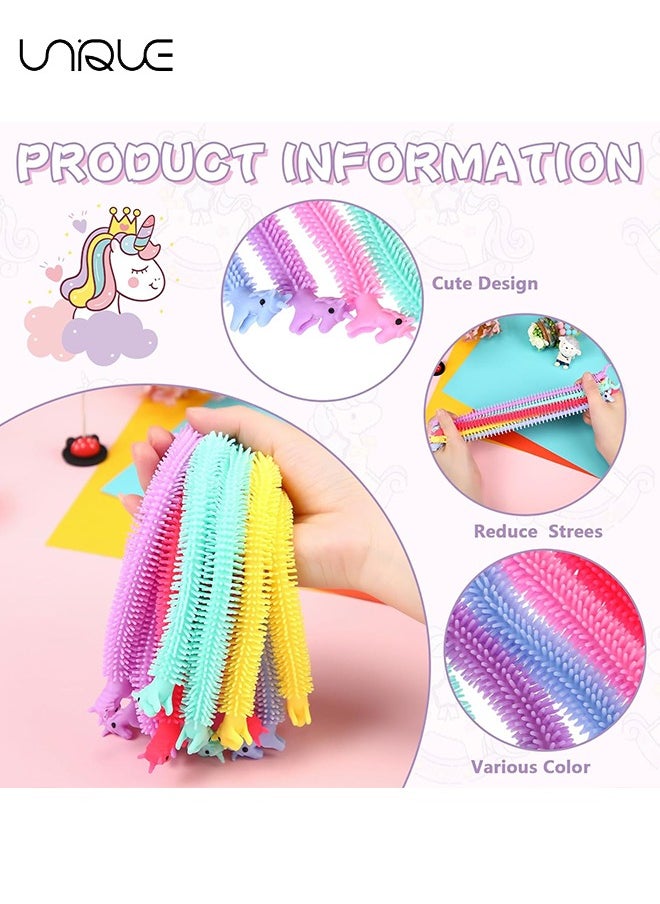 Unique - 12 Pcs Unicorn Stretchy Strings Toys, Sensory Stress Toys for Against Anxiety, Quiet Stress Relief Toy for Autism and Special Needs,Improve Mood and Relieve Stress, 3-12 Boys Girls Toddlers Toy - Image 1