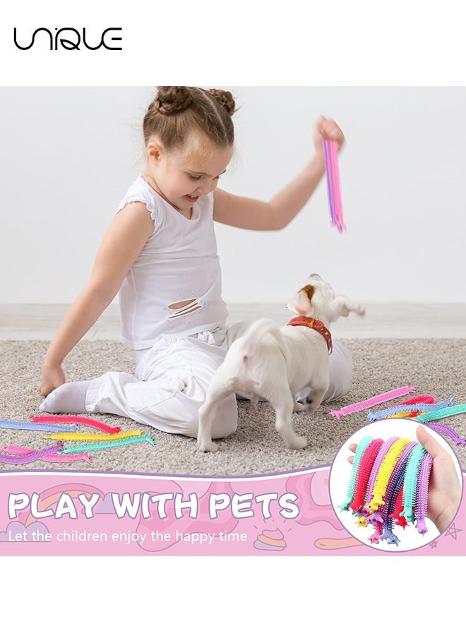 Unique - 12 Pcs Unicorn Stretchy Strings Toys, Sensory Stress Toys for Against Anxiety, Quiet Stress Relief Toy for Autism and Special Needs,Improve Mood and Relieve Stress, 3-12 Boys Girls Toddlers Toy - Image 1