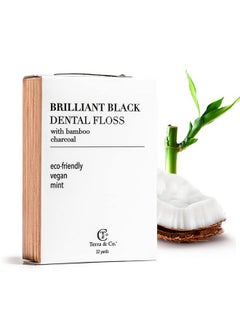Brilliant Black Dental Floss (32 Yards) Organic Teeth Whitening Products All Natural With Activated Bamboo Charcoal Vegan & Cruelty Free Luxury Dental Care…