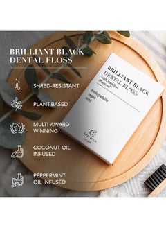 Terra & Co. Brilliant Black Dental Floss (32 Yards) Organic Teeth Whitening Products All Natural With Activated Bamboo Charcoal Vegan & Cruelty Free Luxury Dental Care…  - Image 4