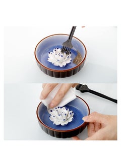 Y&D Incense Holders for Sticks, Ceramic Handicraft Lotus Stick Burner Holder, KASTWAVE 4.53 inch Ash Catcher Bowl Home Decor Yoga Meditation Spa Relaxation  - Image 3