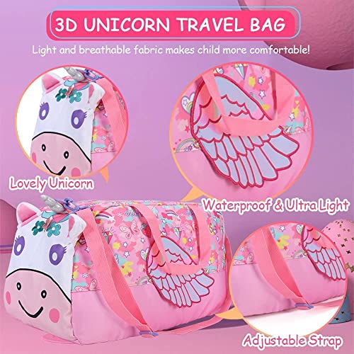 Ji and Ja Duffle Bag for Boys|Girls Kids Gym Bag Sports Travel Bag Weekender Overnight Bag Big Size for Kids/Teenagers Duffle Bag (Unicorn Pink) - Image 3