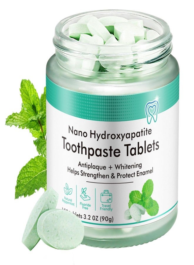 ZODENIS Toothpaste Tablets 150pcs Chewable Whitening - Nano Hydroxyapatite Toothpaste for Sensitive Teeth & Antiplaque, Natural Peppermint, Fluoride Free -Strengthen & Protect Enamel -Fresh Breath Travel Tabs - Image 1