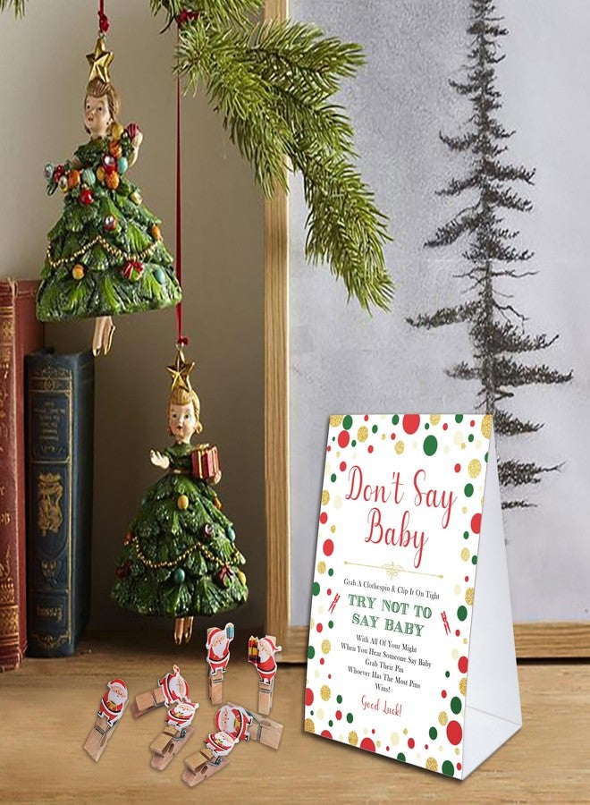 Xenseou Don't Say Baby Game,Christmas Games for Party, Christmas Baby Shower Game,Christmas Wooden Clothespins, Christmas Baby Shower Decorations-DSBB10 - Image 5