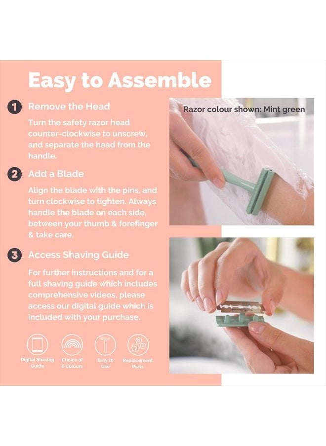 Jungle Culture - JUNGLE CULTURE Rose Gold Safety Razor with 10 Double Edge Blades • Reusable Razors for Women & Men • Single Blade Eco Razor • Plastic Free Metal Razor • US/UK Company - Image 1