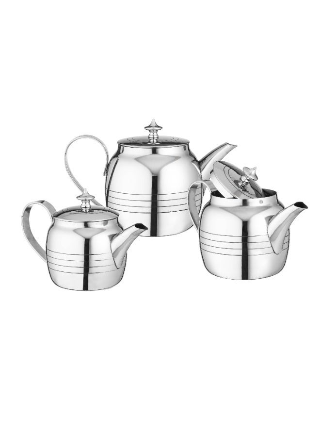 المرحومي طقم إباريق شاي وقهوة ستانلس ستيل فاخر – 3 مقاسات (800ml - 1000ml - 1500ml) - Image 4