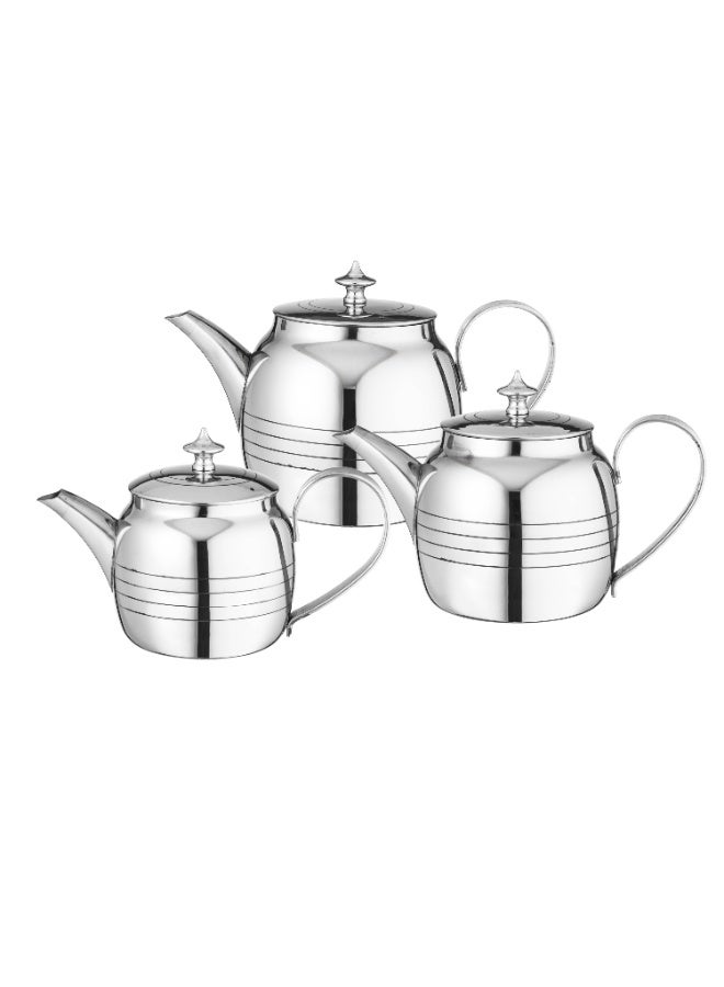 المرحومي طقم إباريق شاي وقهوة ستانلس ستيل فاخر – 3 مقاسات (800ml - 1000ml - 1500ml) - Image 2