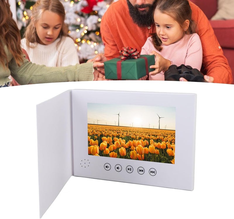 بطاقة تحية فيديوية مقاس 7 بوصات تدعم تنسيقات MP4 وAVL وMPEG، مناسبة للزفافات والمطاعم والإعلانات، قابلة للتخصيص - Image 5
