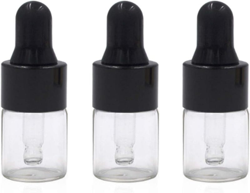 lasenersm 100 Pcs 2ml Clear Glass Dropper Bottles Refillable Empty Sample Vial Eye Dropper with Pipette Essential Oil Perfume Storage Containers for Aromatherapy Eye Dropper Cosmetics - Image 1