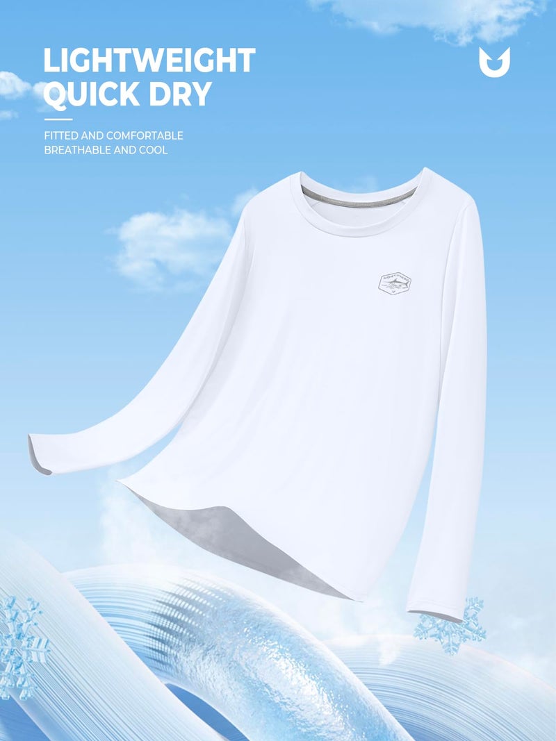 NORTHYARD Men's Swim Shirts Sun Protection Long Sleeve Beach Rash Guard UPF 50+ SPF UV Fishing T-Shirt Quick Dry Lightweight White L - Image 5