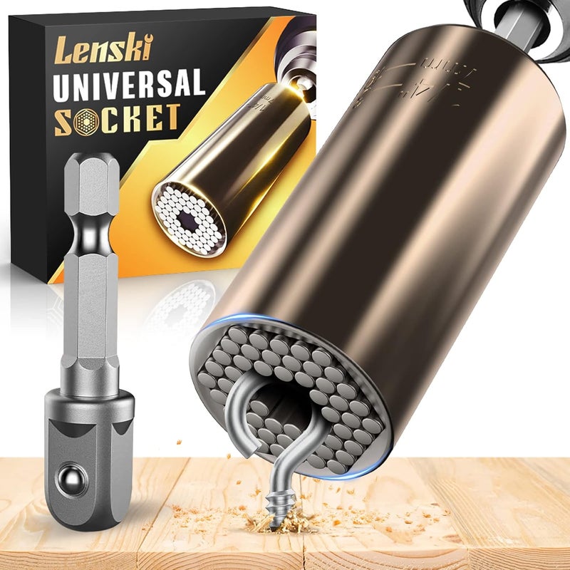 Lenski Valentines Day Gifts for Him, Super Socket Gifts for Men, Universal Socket Tool Mens Gifts for Husband Dad Adults, Grip Set with Power Drill Adapter, Birthday Gifts for Men Him - Image 1