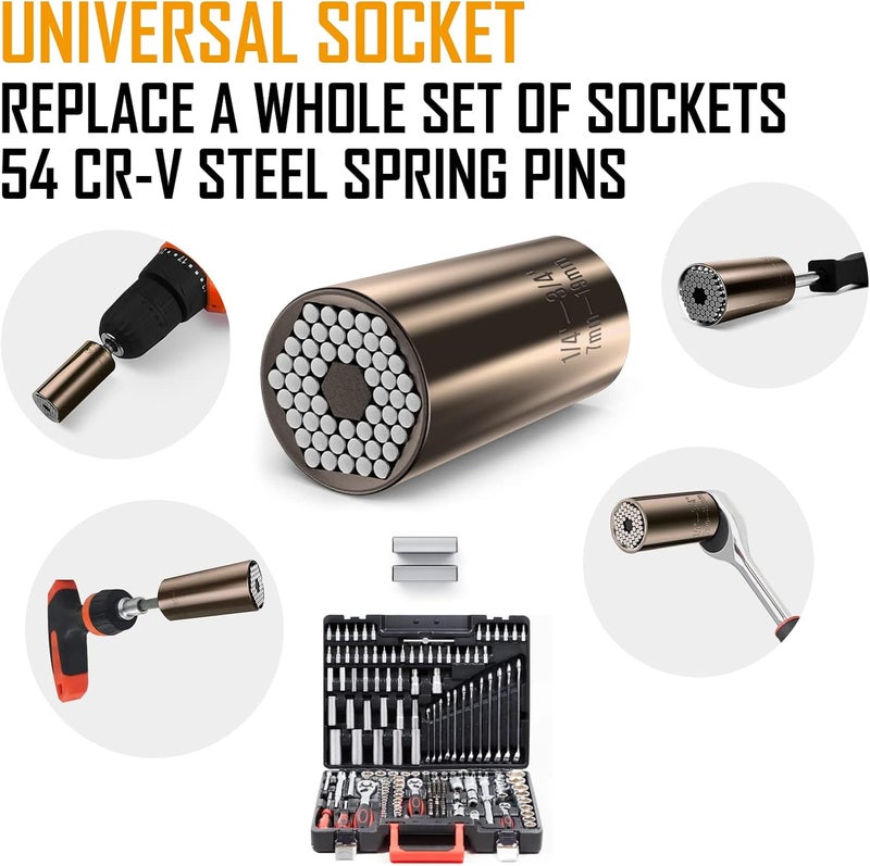 Lenski Valentines Day Gifts for Him, Super Socket Gifts for Men, Universal Socket Tool Mens Gifts for Husband Dad Adults, Grip Set with Power Drill Adapter, Birthday Gifts for Men Him - Image 3