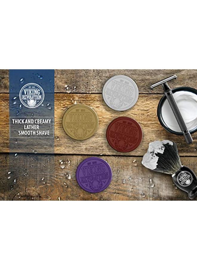 Viking Revolution - Shaving Soap For Men - Shave Soap For Use With Shaving Brush And Bowl For Smoothest Wet Shave, Shaving Soap Puck - 4 Pack Variety, Each Pack 2.5Oz - Image 1