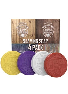 Shaving Soap For Men - Shave Soap For Use With Shaving Brush And Bowl For Smoothest Wet Shave, Shaving Soap Puck - 4 Pack Variety, Each Pack 2.5Oz