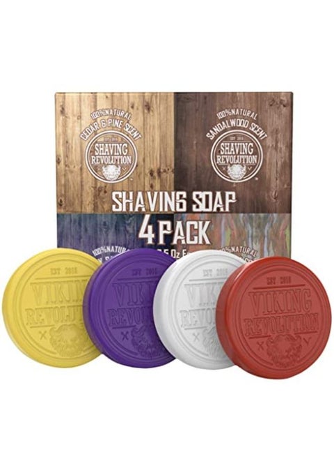 Shaving Soap For Men - Shave Soap For Use With Shaving Brush And Bowl For Smoothest Wet Shave, Shaving Soap Puck - 4 Pack Variety, Each Pack 2.5Oz