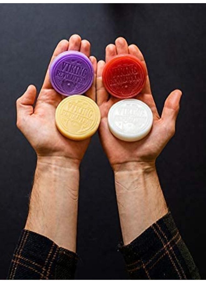 Viking Revolution - Shaving Soap For Men - Shave Soap For Use With Shaving Brush And Bowl For Smoothest Wet Shave, Shaving Soap Puck - 4 Pack Variety, Each Pack 2.5Oz - Image 1
