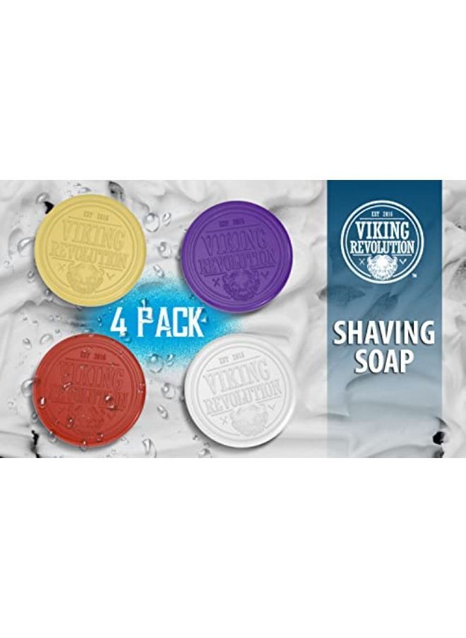 Viking Revolution - Shaving Soap For Men - Shave Soap For Use With Shaving Brush And Bowl For Smoothest Wet Shave, Shaving Soap Puck - 4 Pack Variety, Each Pack 2.5Oz - Image 1