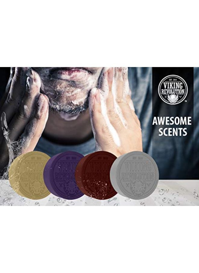 Viking Revolution - Shaving Soap For Men - Shave Soap For Use With Shaving Brush And Bowl For Smoothest Wet Shave, Shaving Soap Puck - 4 Pack Variety, Each Pack 2.5Oz - Image 1