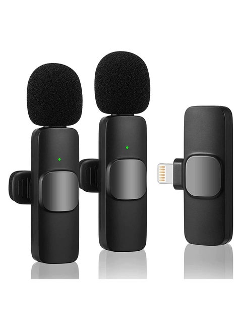 Wireless Lavalier Microphone for iPhone iPad, Plug-Play Wireless Mic for Recording, Live Stream, YouTube, TikTok, Facebook, Noise Reduction Auto