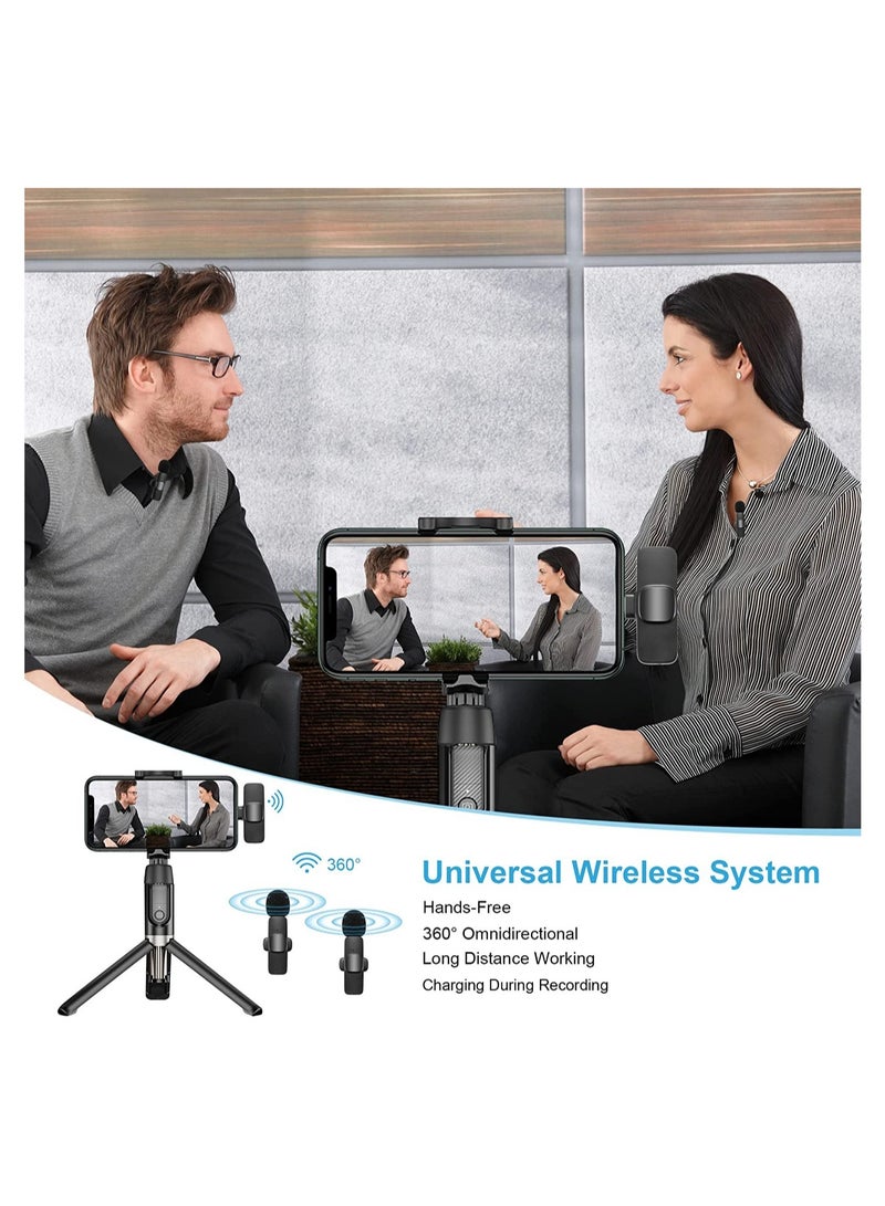 Wireless Lavalier Microphone for iPhone iPad, Plug-Play Wireless Mic for Recording, Live Stream, YouTube, TikTok, Facebook, Noise Reduction Auto