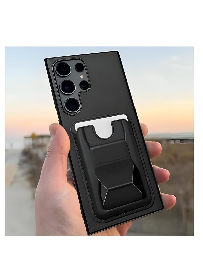 Compatible with Samsung Galaxy S24 Ultra Leather Wallet Case with Card Slot Magnetic Card Holder Shockproof Protective Cover (Black) for Men...  - Image 2