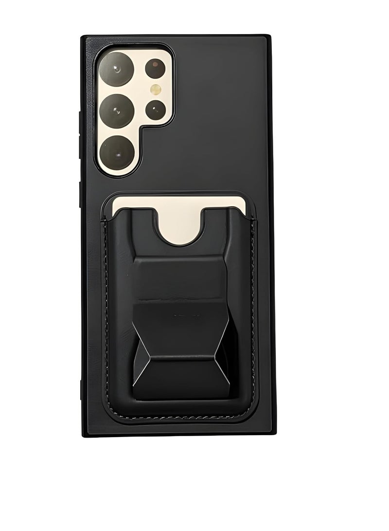 Compatible with Samsung Galaxy S24 Ultra Leather Wallet Case with Card Slot Magnetic Card Holder Shockproof Protective Cover (Black) for Men...  - Image 3