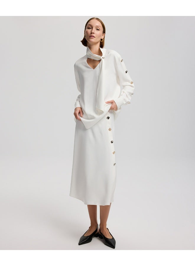 Ipekyol Flared Fit Buttoned Midi Skirt - Image 3