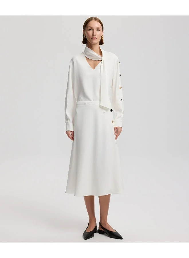 Ipekyol Flared Fit Buttoned Midi Skirt