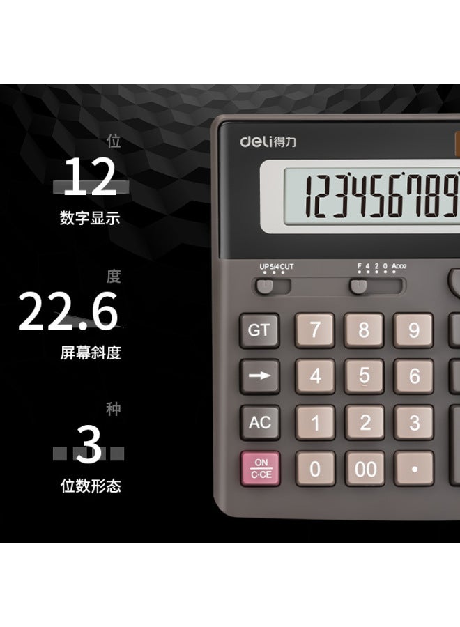 Deli Te301 Big Button Financial Calculator Office Student Accounting Special Solar Energy Multi-function Calculation - Image 4