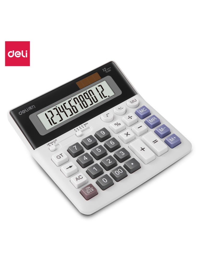 Deli Te301 Big Button Financial Calculator Office Student Accounting Special Solar Energy Multi-function Calculation - Image 5