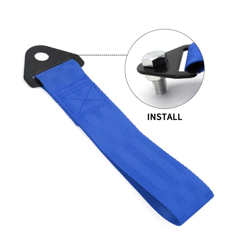 RASTP Racing Tow Strap, Car Modification Sports Trailer Belt Fit for Front or Rear Front Bumper Decorative (Blue) - Image 3
