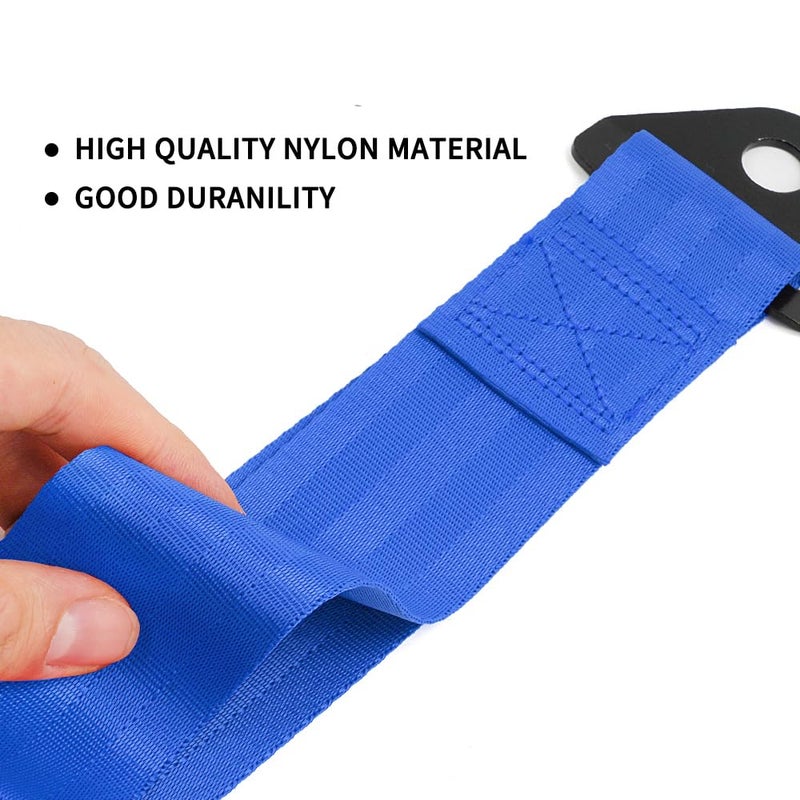 RASTP Racing Tow Strap, Car Modification Sports Trailer Belt Fit for Front or Rear Front Bumper Decorative (Blue) - Image 2