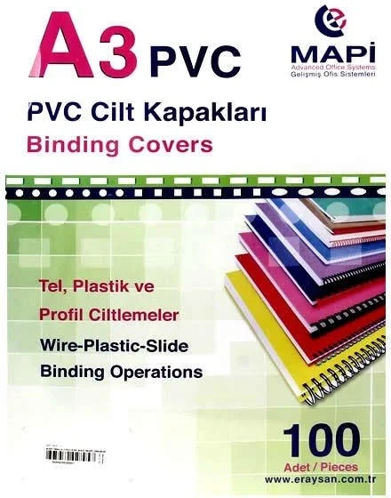 MAPi A3 PVC Opaque Skin Cover 160 Micron White 100 Pieces