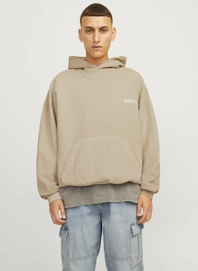 JACK & JONES Text Printed Pullover Hoodie