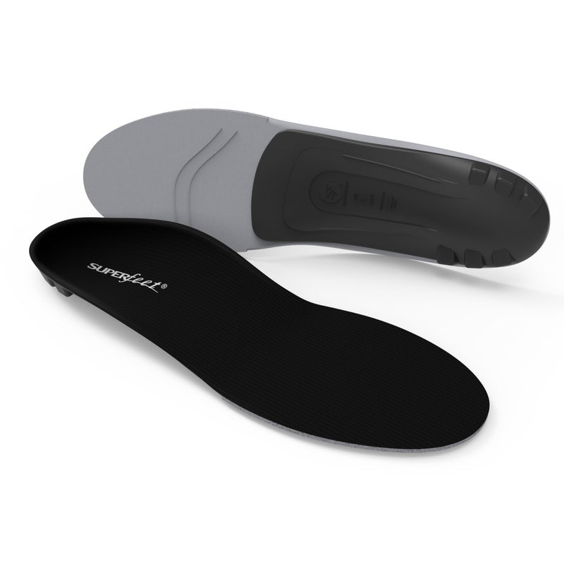 Superfeet All-Purpose Support Low Arch Insoles (Black) - Trim-to-Fit Orthotic Shoe Inserts for Thin, Tight Shoes - Professional Grade - 11.5-13 Men / 12.5-14 Women - Image 1