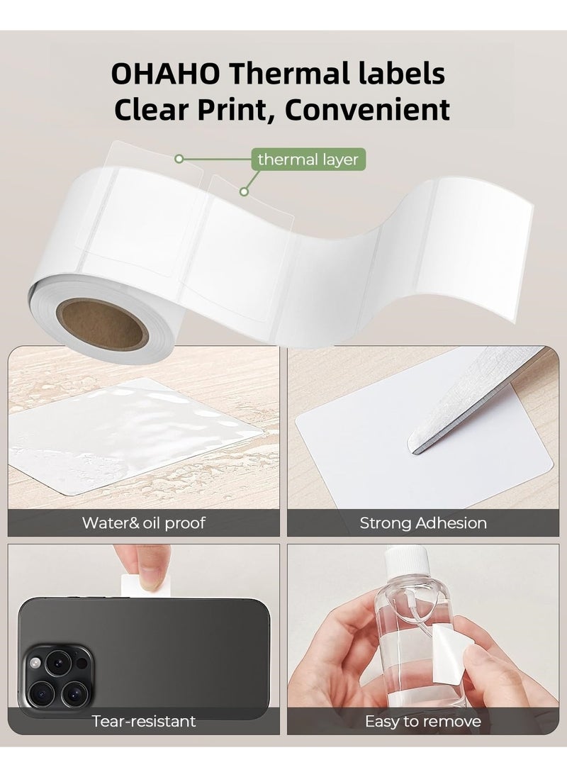 OHAHO 1.57" x 1.18" Thermal Labels 4000 Labels/5 Rolls (800 per Roll) Direct Thermal Shipping Labels Permanent Adhesive Compatible with Thermal Printers Commercial Grade Thermal Label Paper  - Image 4