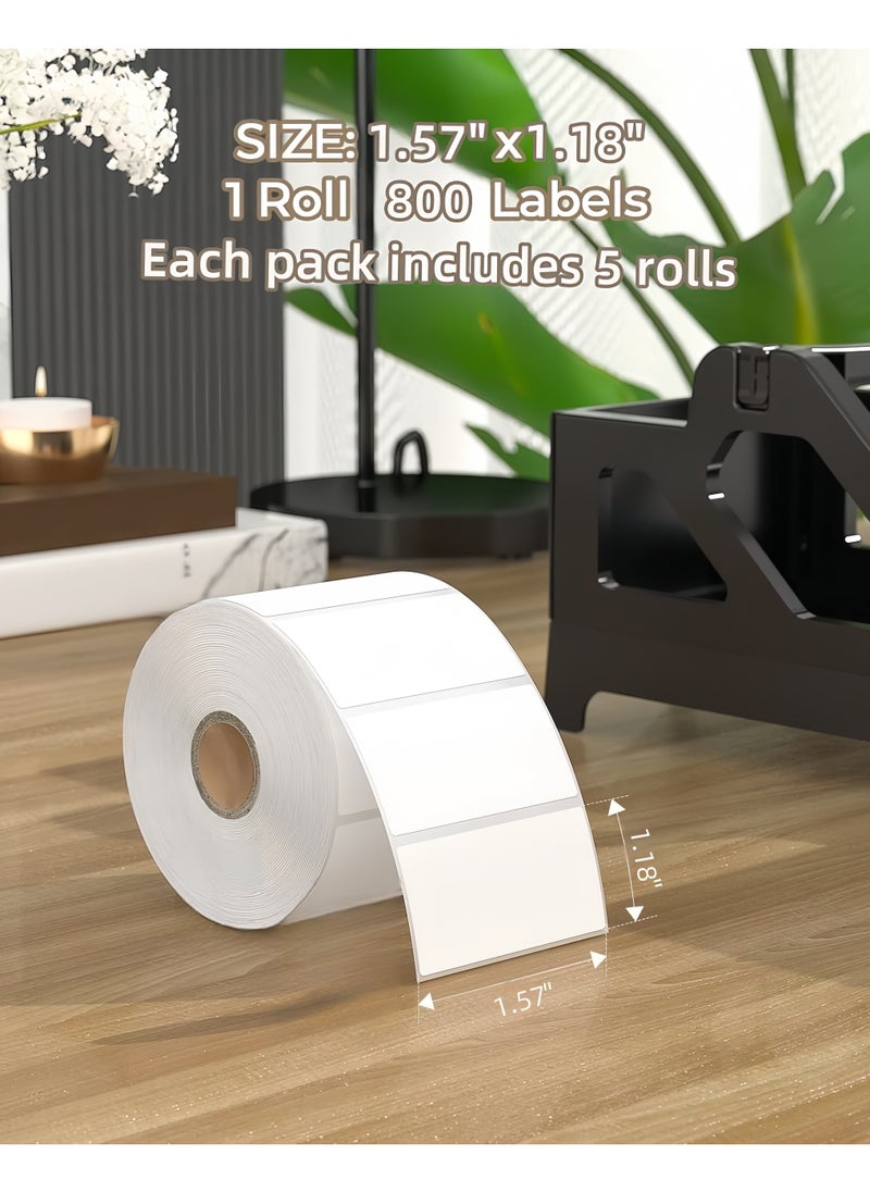 OHAHO 1.57" x 1.18" Thermal Labels 4000 Labels/5 Rolls (800 per Roll) Direct Thermal Shipping Labels Permanent Adhesive Compatible with Thermal Printers Commercial Grade Thermal Label Paper  - Image 5