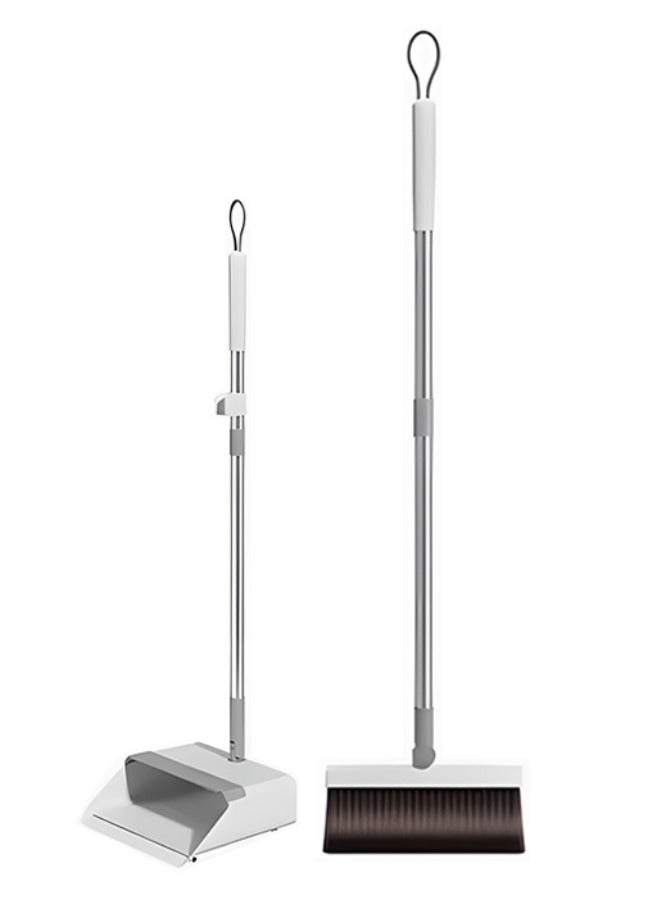 Broom and Dustpan Set Lightweight Cleaning Tools with 180° Rotating Broom, Foldable Dustpan & Hanging Design, Durable Broom and Dustpan Cleaning Supplies for Household, Kitchen, and Office  - Image 1
