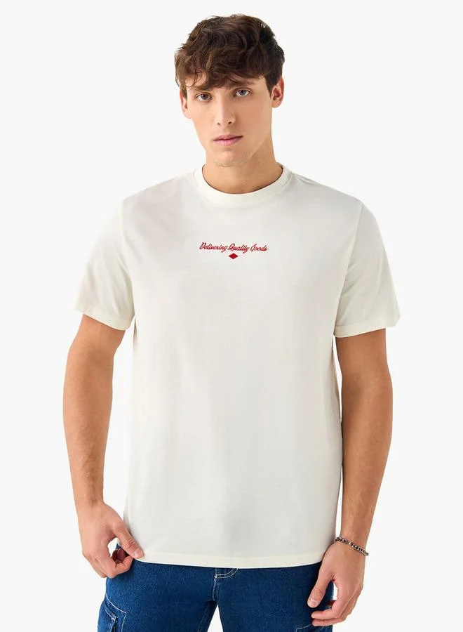 Lee Cooper Lee Cooper Embroidered Crew Neck T-shirt with Short Sleeves