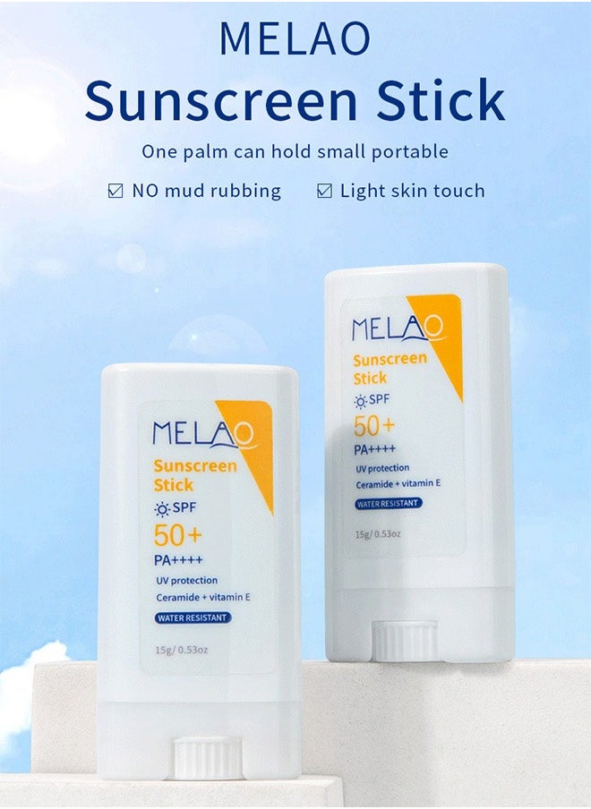 MELAO - 15g Airy Sun Stick SPF 50+ PA++++, Non-Greasy Sunstick for Face and Sensitive Skin - Image 1