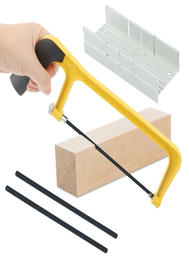 Saycker 6inch Mini Hacksaw and Miter Block Set,Adjustable Miter Box and Saw Set,Metal Mitre Block Set,Professional Cutting,Hacksaw,Coping Saw for Woodworking,Hacksaw for Metal Cutting(0.24x3.74x5.91inch) - Image 3