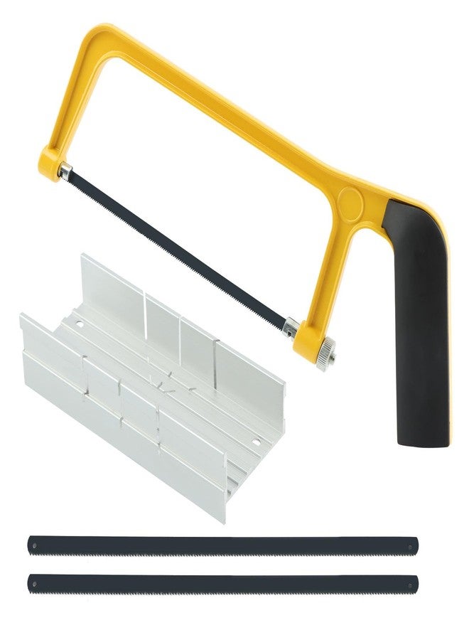 Saycker 6inch Mini Hacksaw and Miter Block Set,Adjustable Miter Box and Saw Set,Metal Mitre Block Set,Professional Cutting,Hacksaw,Coping Saw for Woodworking,Hacksaw for Metal Cutting(0.24x3.74x5.91inch) - Image 1